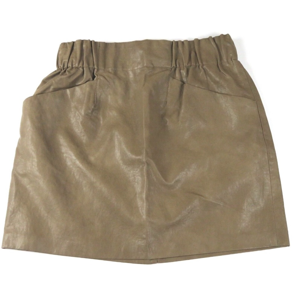 ZARA BASIC taupe brown faux leather Skirt